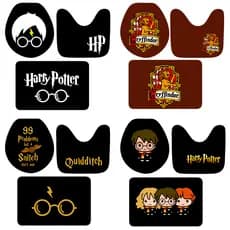 Jogo de Tapete de Banheiro Premium Antiderrapante  Costura Reforçada - Harry Potter