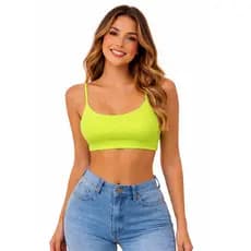 Top Neon Amarelo Festa | Blusa Carnaval Feminina