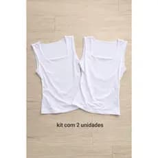 Kit 2 Blusinha Regata Feminina Decote Quadrado