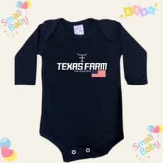 Body Bebe Infantil Estampado Texas Farm TXC USA Moda Country Manga Longa