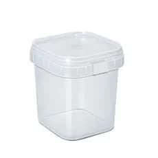 50 Potes Quadrado com Lacre 220 ml Bolo no Pote, Plástico Pote de Alimento