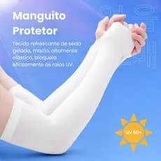 Par Manguito Mangote com Dedo Feminino UV 50+ – Braçadeiras Esportivas para Proteção Solar