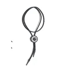 Colar Country Feminino Couro Estrela Preta Com Strass Cristal Lançamento