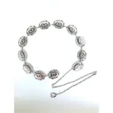 Cinto Medalhão De Metal Vintage Corrente Concho Oval Prata Lançamento