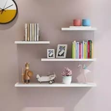 Prateleiras Retas 30/40/50/60 MDF Branco Suporte em L decoração sala, quarto, banheiro, escritório e Cozinha