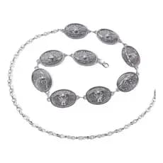 Cinto Banhado Feminino Country Western Corrente Metal Original Ana Castela