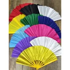 Leque Oriental Grande - Material Resistente Cores Únicas Lisas