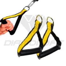 Par Puxador Estribo Crucifixo Manopla Pegada articulado Crossover Nylon Remada Academia Fitness