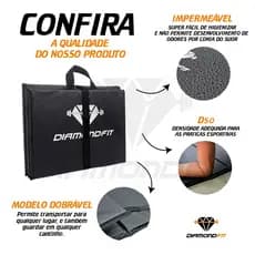 Colchonete Dobrável D50 Maleta + Corda de Pular Musculação Fitness Treino Academia Em Casa Preto