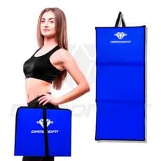 Colchonete Dobrável Maleta Azul Academia Fitness Abdominal Yoga Pilates Espuma Confortável D50