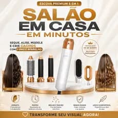 Escova Secadora 5 Em 1 220V Modeladora Alisadora Secador Ar Quente Cabelo Profissional