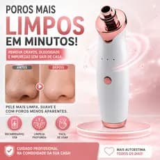 Removedor de Cravos e Espinhas a Vácuo Recarregável USB Limpador de Poros Facial 5 Ponteiras