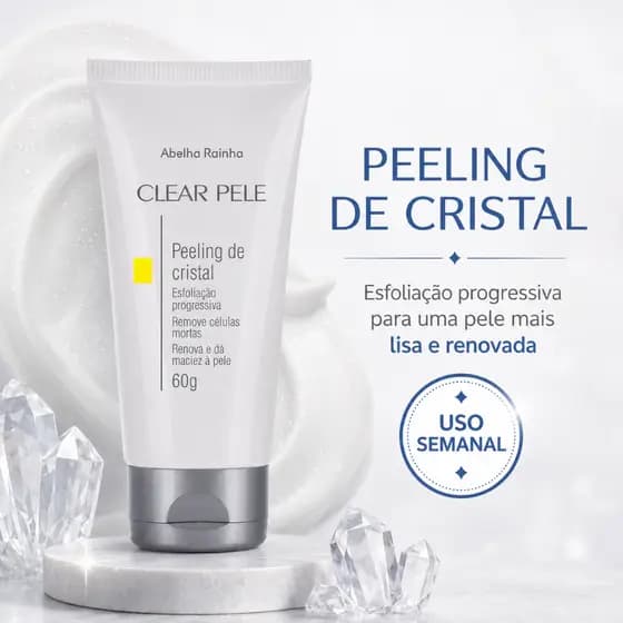 Peeling De Cristal Clear Pele Abelha Rainha 60g Esfoliante Facial Renovador