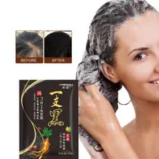 shampoo que pinta cabelo branco Extrato De Ervas Vegetais Naturais 3 Em 1 Creme De Tintura Para Cabelos Suaves Shampoo