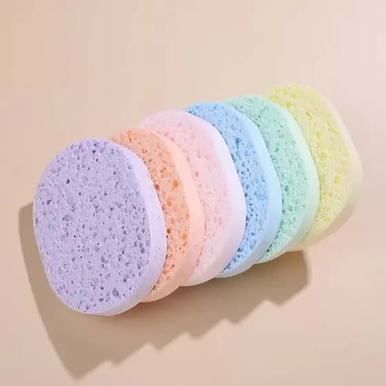 Esponja De Limpeza Facial Puff Rosto Almofada De Lavagem Disponível Ferramenta Removedor De Maquiagem Macia Natural Cor
