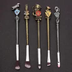 Harry Potter Hogwarts Grifinória Sonserina Ravenclaw Hufflepuff Pincéis De Maquiagem Metal Cosméticos Pincel Coleção De