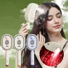 Escova anti frizz, Portátil Elétrico Cuidados Com O Cabelo Spray Massagem Pente Anti-Estático Auto-Limpeza Airbag Pentes