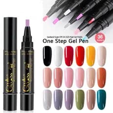 caneta de esmalte, 3 Em 1 Passo Caneta Verniz De Unhas Um Unha Gel Polonês Fácil De Usar UV Pintura Cola Preguiçoso