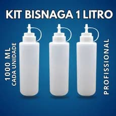 BISNAGAS 1 LITRO PROFISSIONAL GRANDE PARA MOLHOS, MAIONESE E KETCHUP 1, 2, 3, 4, 5 OU 6 UNIDADES
