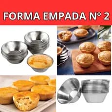 Kit Forma Empada N° 2  -12 unidades Forminhas Lisa Empadinha e Mini Salgados