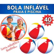 Bola Vinil Infantil Inflável para Praia Piscina Campo Colorida Resistente