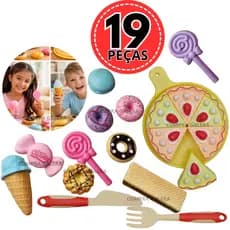 Kit Brinquedo Infantil Comidinha Doce Cozinha Doces Divertidos com Peças Educativo Criança