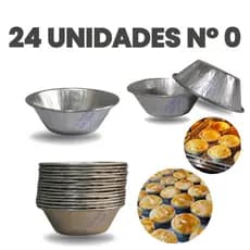 Kit Forminha Empada N°0 Lisa Mini – 24 Unidades em Aço Flandres Forma para Salgados
