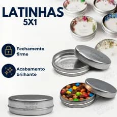 Kit 50 ou 100 Latinha 5x1 aço Para Lembrancinha 5x1 Prata Redonda 30ml Vela Aromática Personalizar
