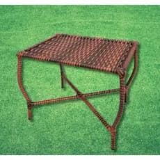 Mesa de Centro em Junco Sintético – Jardim, Varanda e Área Externa – Resistente e Moderna