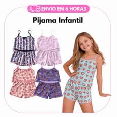 Kit 5 Pijamas Infantil Personagem Baby Dool Promoção Feminino Conjunto short Blusa Dormir Confortavel Infantil