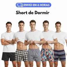 Kit 5 Cueca Samba Canção Short Pijama Para Homens de Liganete Estampada Oferta