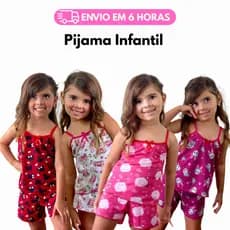 Kit Pijamas Conjuntos Short Dool e Baby Dool Meninas Infantil Roupa de Dormir Criança Leve Verão