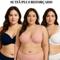 KIT 3 Sutiã Plus Size Bojão – Conforto, Sustentação e Durabilidade
