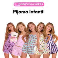 Kit 5 Pijamas Infantil PROMOÇÃO Estampado Levinho Verão Dormir Roupa Short e Camisetinha Dia a Dia
