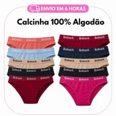 Kit 10  Calcinha Feminina 100% Algodão Premium Cotton Com Cós Elástico Direto Da Fábrica LOBACK 03