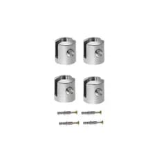 Kit com 04 Suportes Fenda Cromado Para Prateleira de vidro de 4mm 6mm 8mm 10mm Botão Fenda Metal Selecione a medida