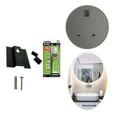 Kit com 1 Suporte Para Espelho com Cola E Parafuso fixa espelho e serve Para Pendurar Quadros e Placas
