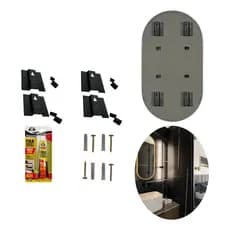 Kit com 4 Suportes Para Espelho com Cola E Parafuso fixa espelho e serve Para Pendurar Quadros e Placas
