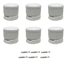 Kit 6 Botão Francês Abs Branco Para Espelho + Bucha E Parafuso