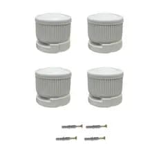 Kit 4 Botão Francês Abs Branco Para Espelho + Bucha Parafuso