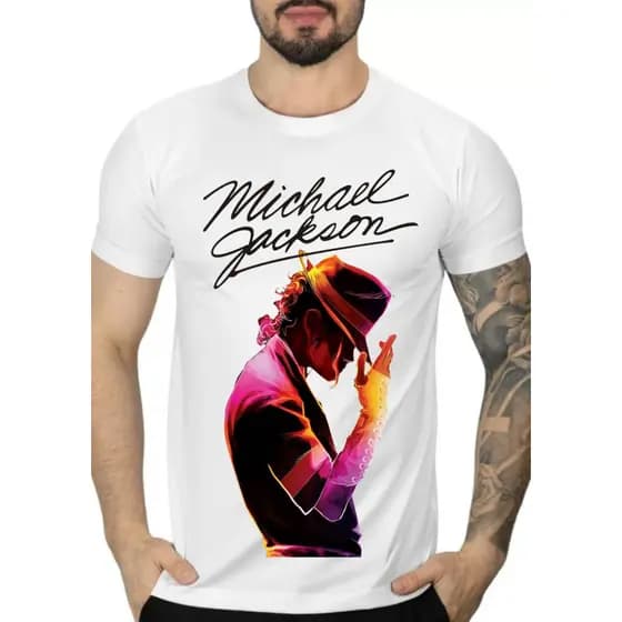 Camiseta Infantil e Adulto Michael Jackson Blusa unissex 100% Algodão T-shirt Envio Imediato