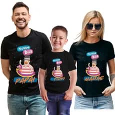 Camiseta Camisa Conjuto Familia Mundo Bita Personalizado Com Nome Blusa Algodão Premium