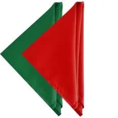 Kit de Natal 10 Guardanapos de boca em Tecido Oxford 40 x 40 cm com Bainha Mesaposta Verde/Vermelho
