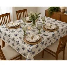 Toalha de Mesa Tecido Estampado Corujinha Azul em Oxford 4 6 ou 8 Lugares- Melhor Preço