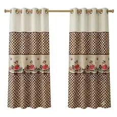 Cortina de Cozinha Estampada Fazendinha Xadrez com Ilhos 1,50x 1,30 E 1,50X 1,80