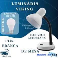 Luminária De Mesa Viking 40w Branca