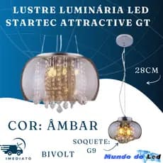 Luminária Led De Teto Startec Attractive 28 Gt Cor Âmbar 127v/220v