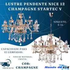 Luminária Led De Teto Startec Nice 12 Cor Champanhe 127v/220v