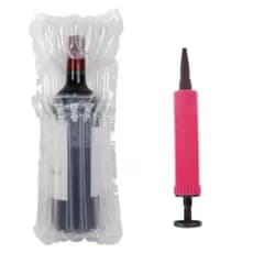 36 Protetor Inflável Transporte Garrafa Vinho Cerveja Whisky e Bomba manual Para Inflar COLUNA 2,7 CM