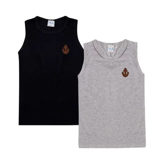 kit 2 camisas regatas infantil menino com aplique cores sortidas tamanhos 1 2 3 4 6 8
